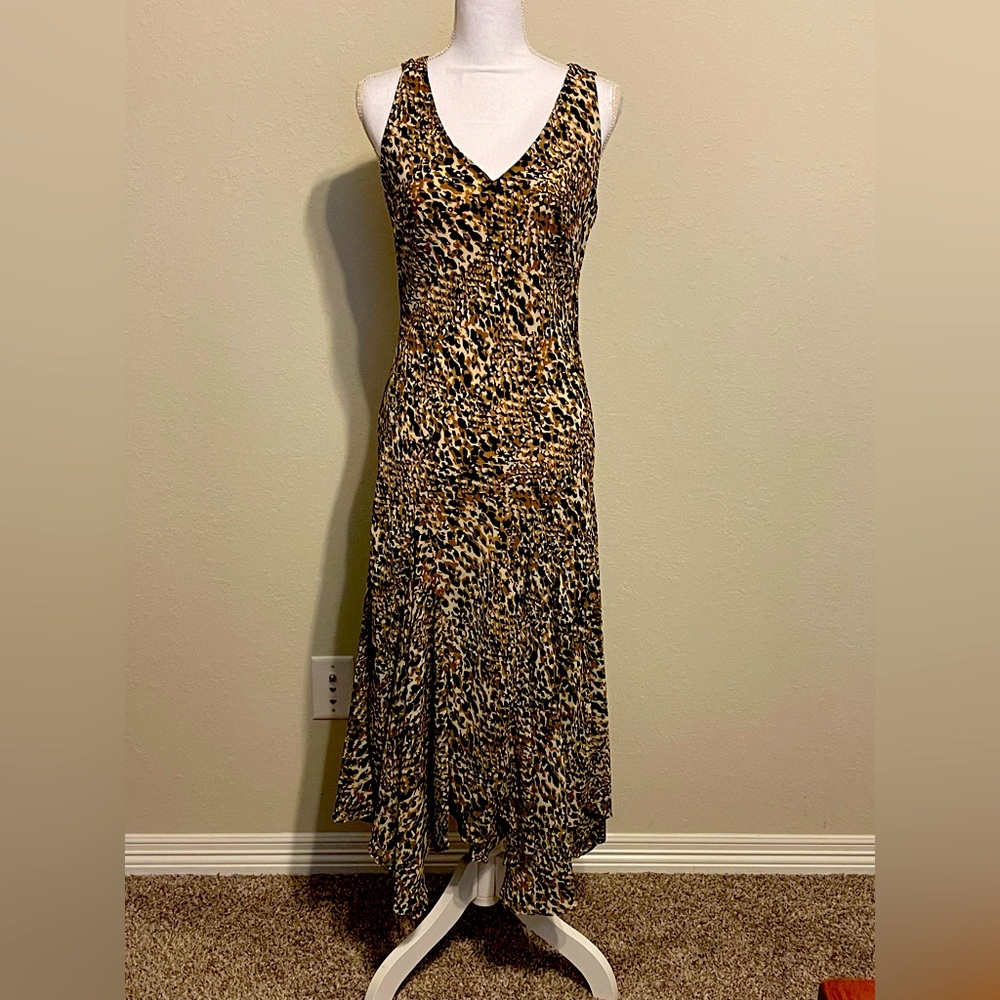 NWT, RALPH LAUREN, flowy long maxi dress, animal print, fully lined
